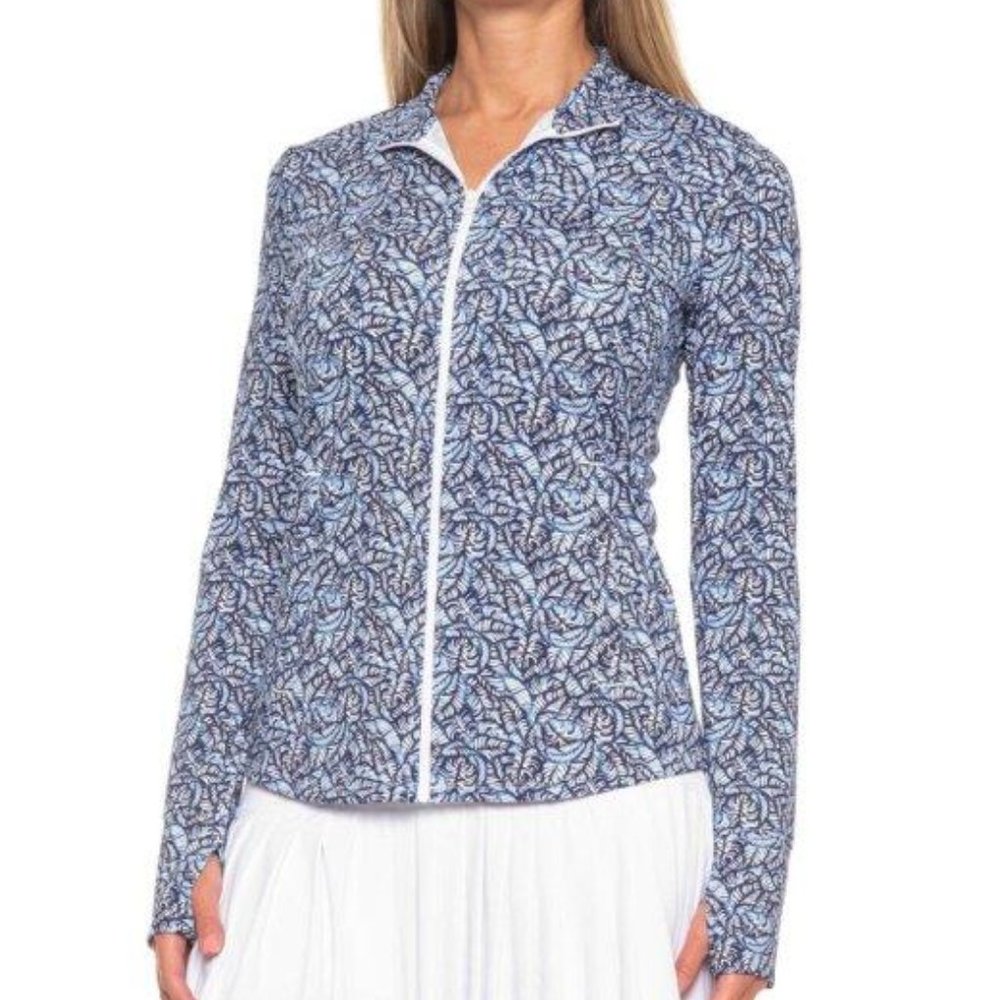TOMMY BAHAMA Island Zone LS Full Zip Golf / Tennis Jacket Marbled Palm S L NWT